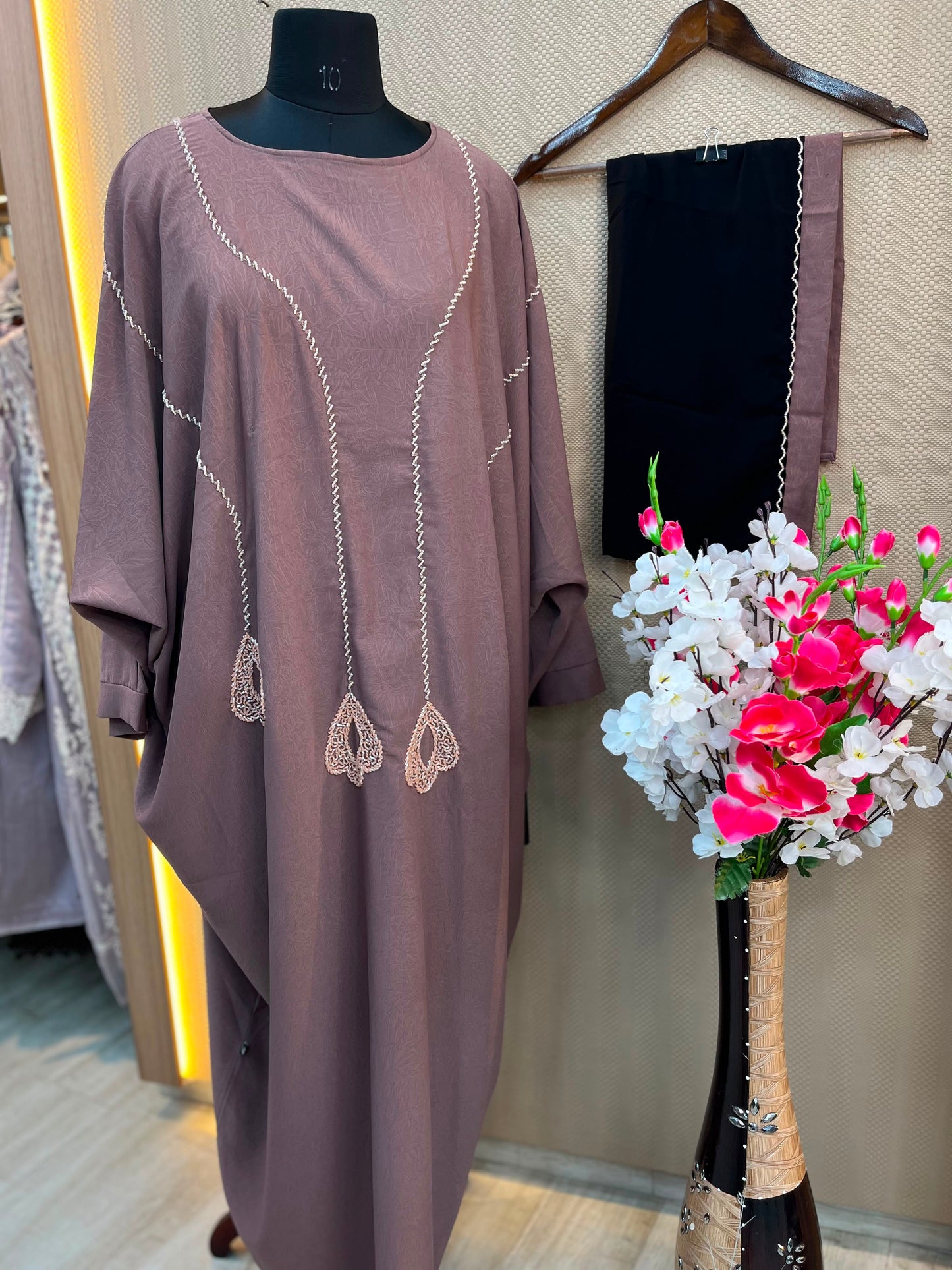 1119 The Premium Abaya - Mocha Brown