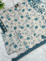884 Unstitched OG Jade Jasmine 3pc lawn suit