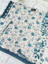 884 Unstitched OG Jade Jasmine 3pc lawn suit
