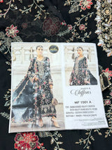 1439 Maria-B Unstitched Partywear - Black