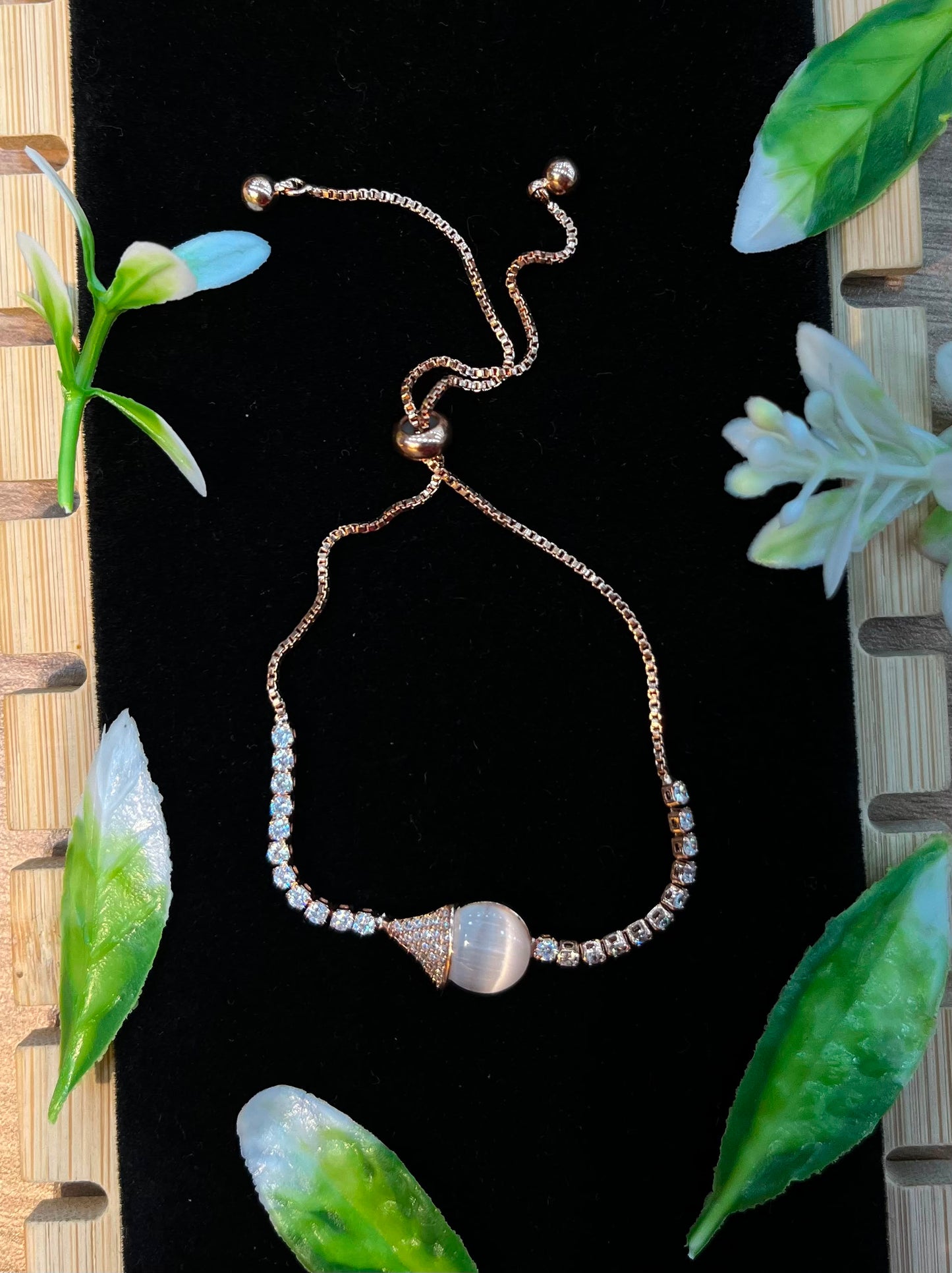1136 Royal Sparkle Adjustable Stone Bracelet