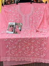 1452 Pakistani Unstitched Partywear - Pink
