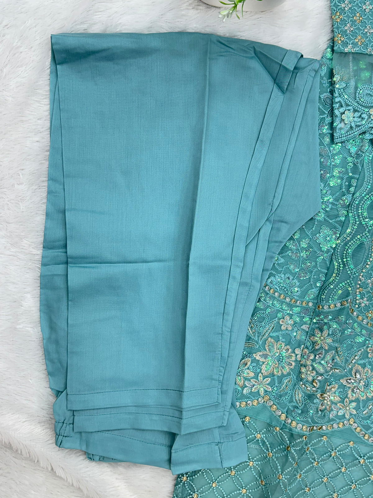 1433 Heavy Pakistani Partywear -  Aqua
