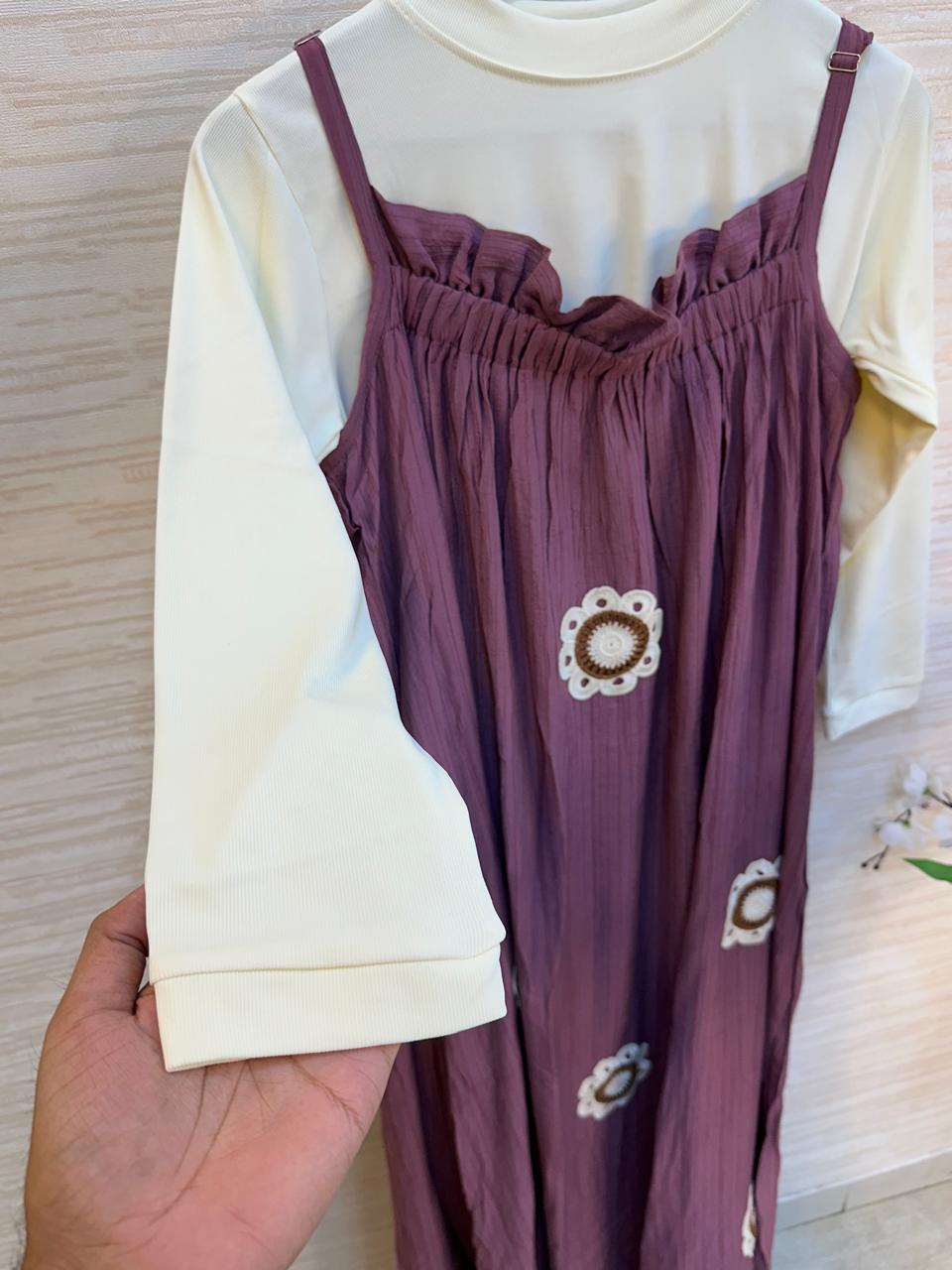 895 Floral Flare Coord Set - Purple