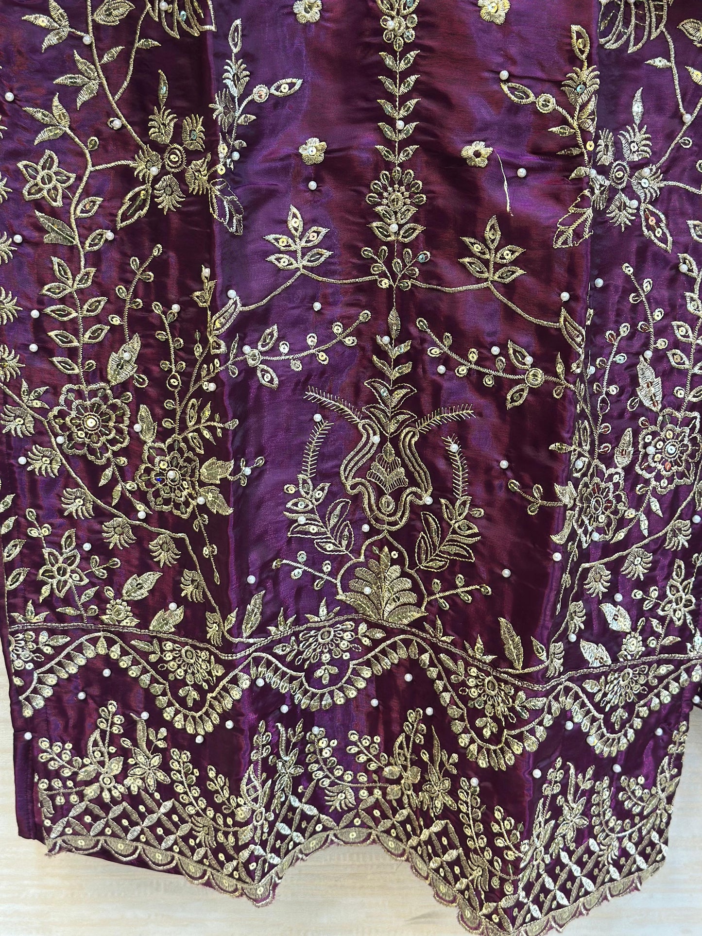 380 Imperial Gilded Tunic Sharara Set With Plazo Pant