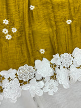 1386 Korea Lace-Work 2pc Frock Coordset - Mustard Yellow