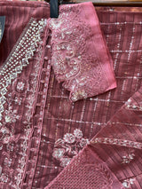 1436 Pakistani Unstitched Partywear - Onion Pink