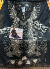 1437 Pakistani Unstitched Partywear - Black