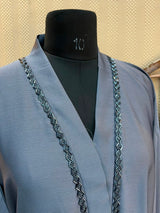 1121 The Premium Abaya - Blue Gray