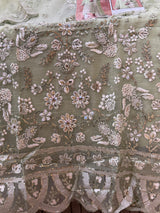 1438 Pakistani Unstitched Partywear - Pista Green