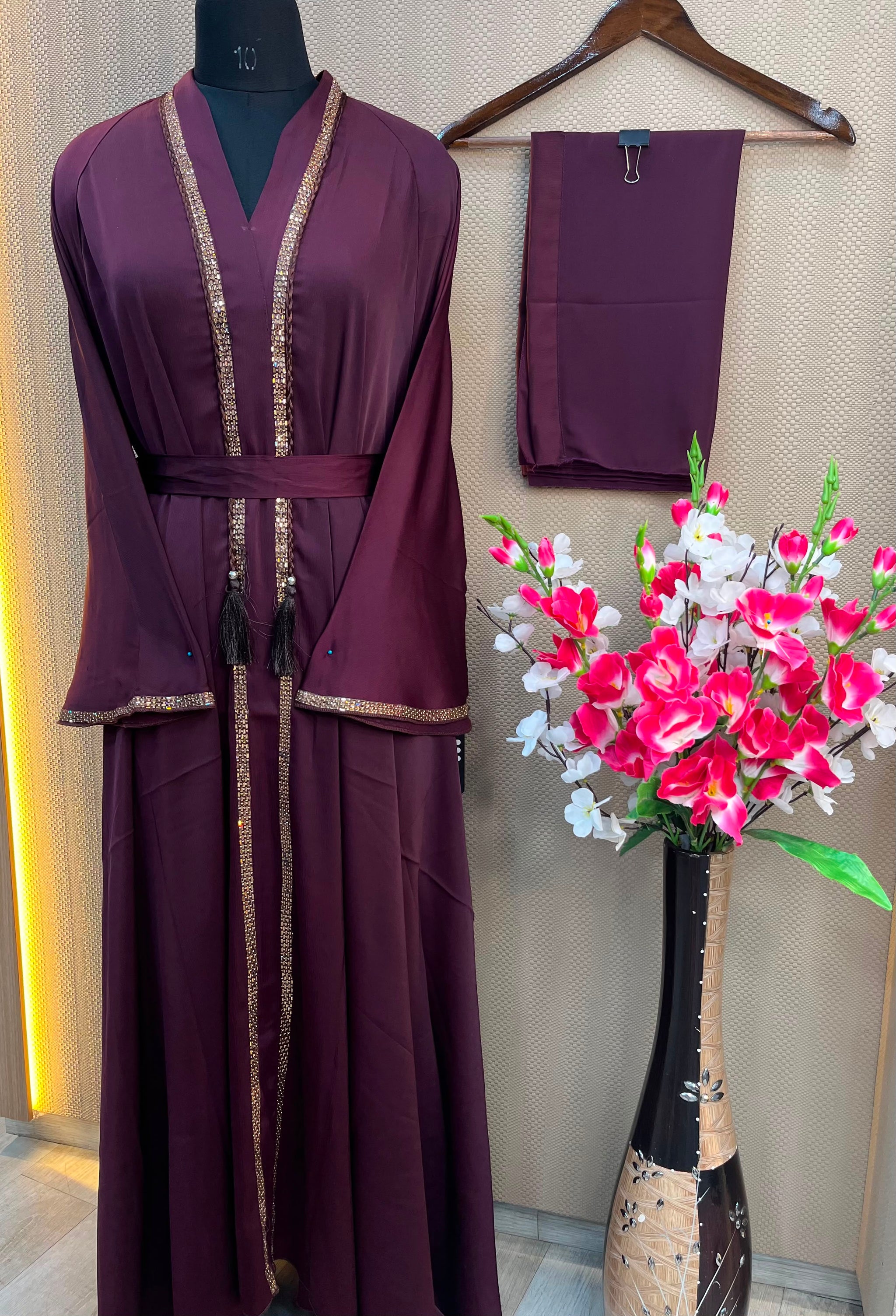 1126 The Premium Abaya -  Ash Gray