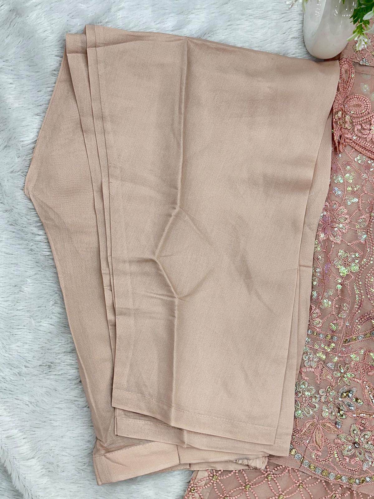 1433 Heavy Pakistani Partywear -  Nude Pink