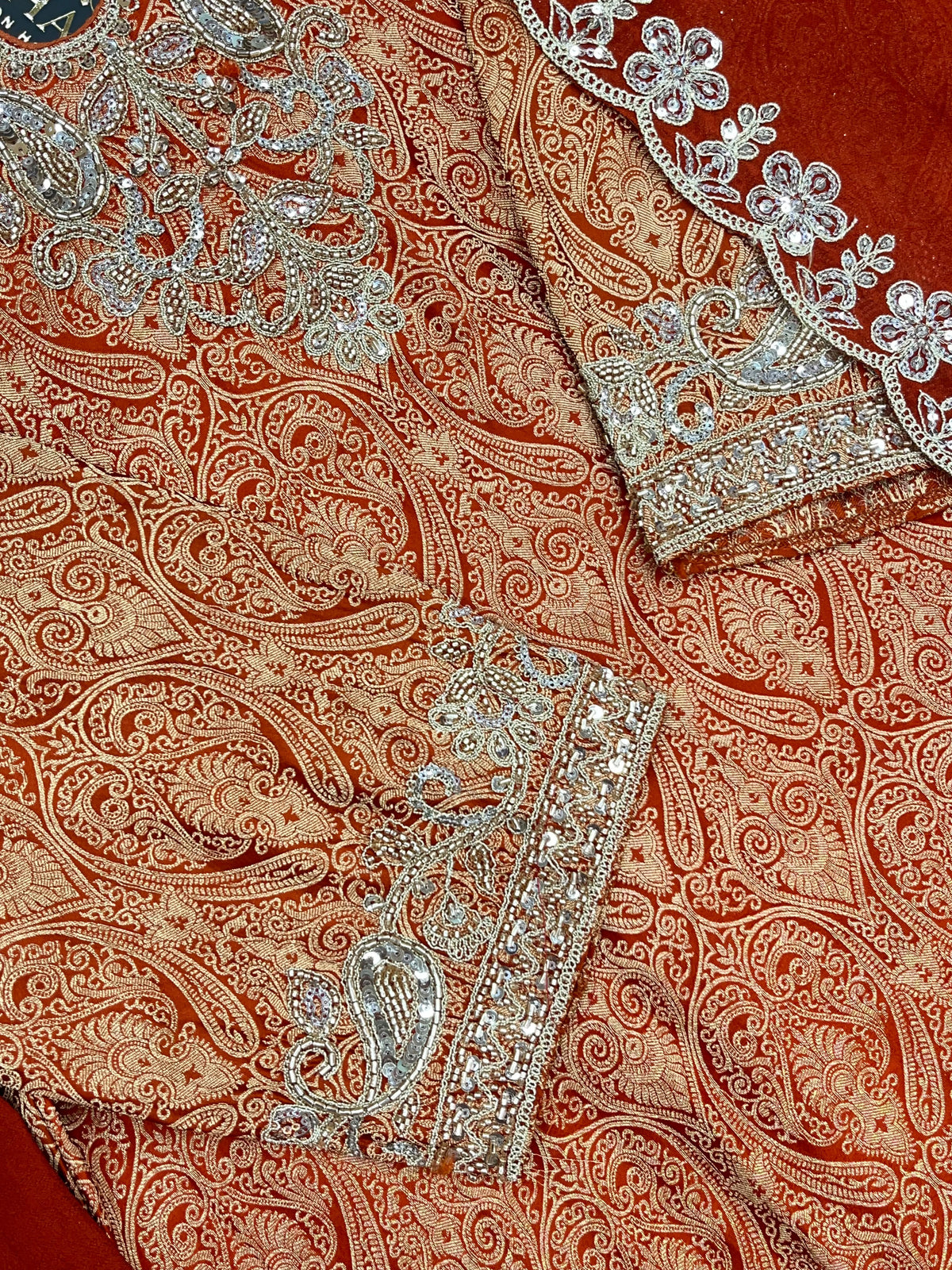 1423 Banarasi Readymade Suit - Orange