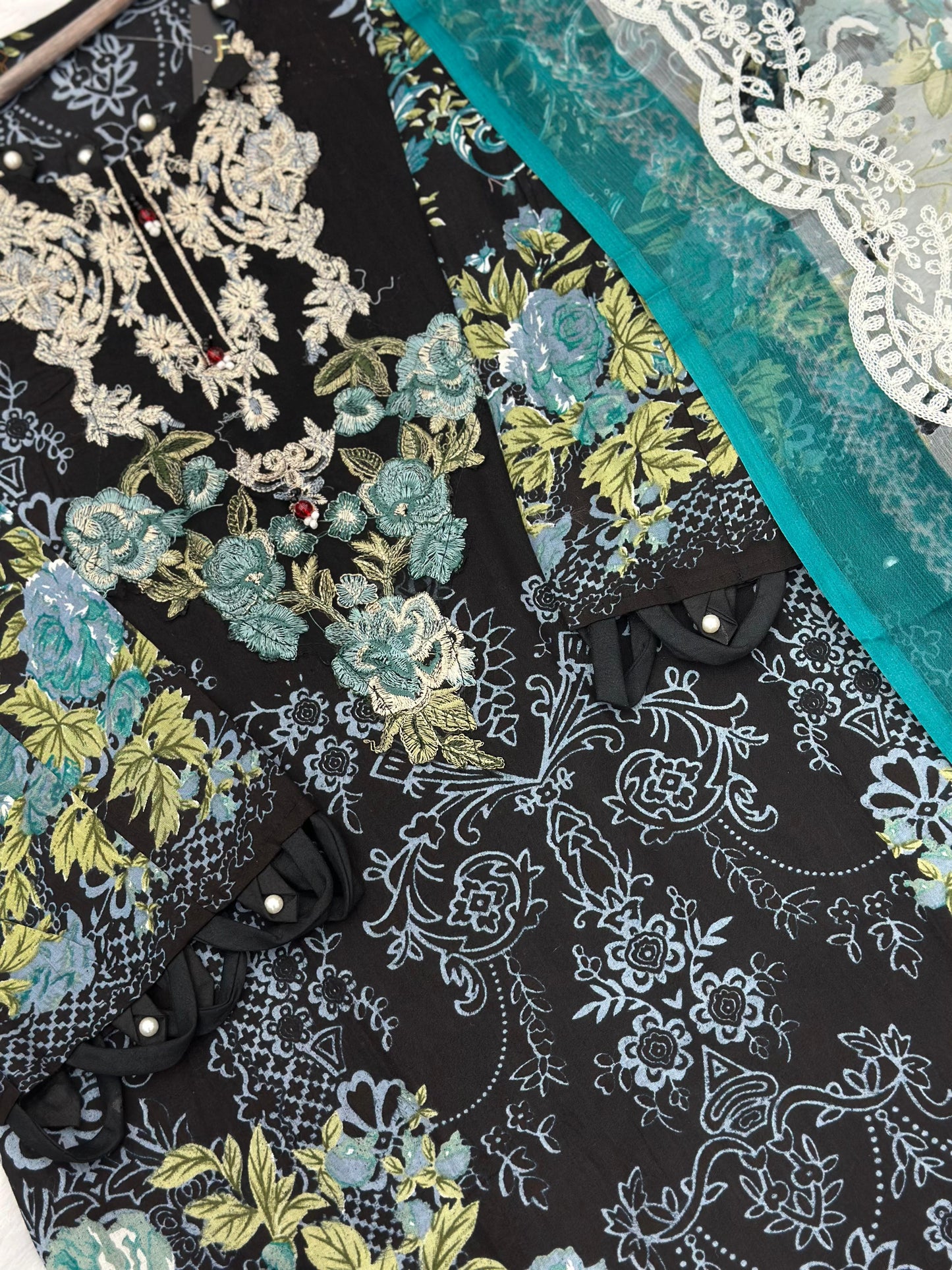 743 Readymade Jade Pakistani Floral Printed Lawn Suit