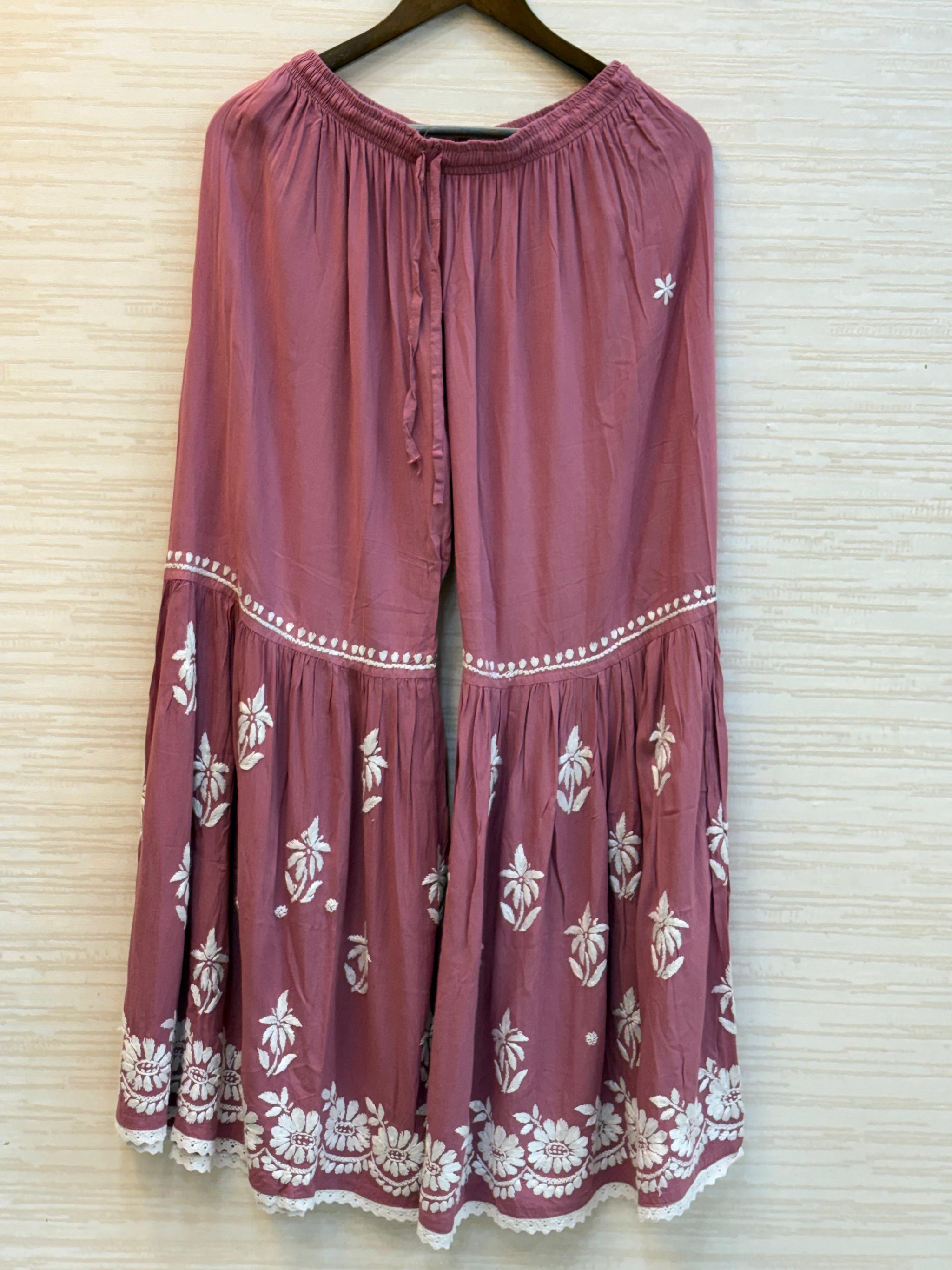 615 Lucknowi Gharara Set | Pink
