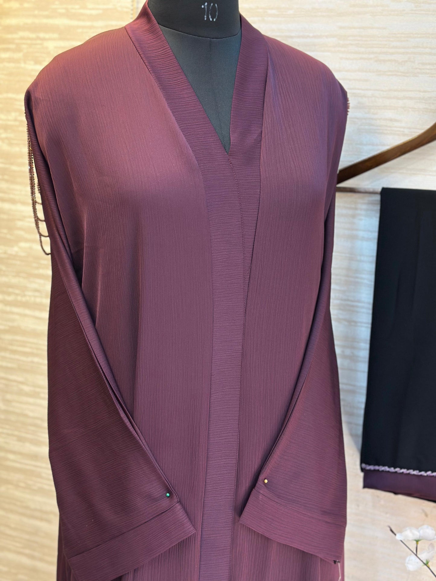 1115 The Premium Abaya - Wine Plum