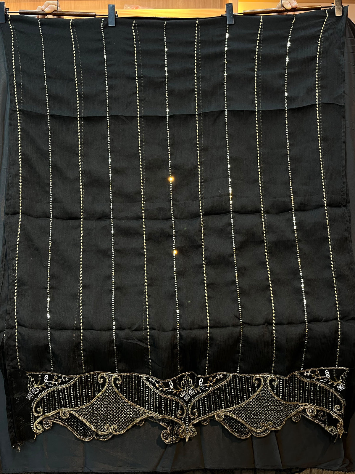 1484 Pakistani Unstitched Party Wear - Black