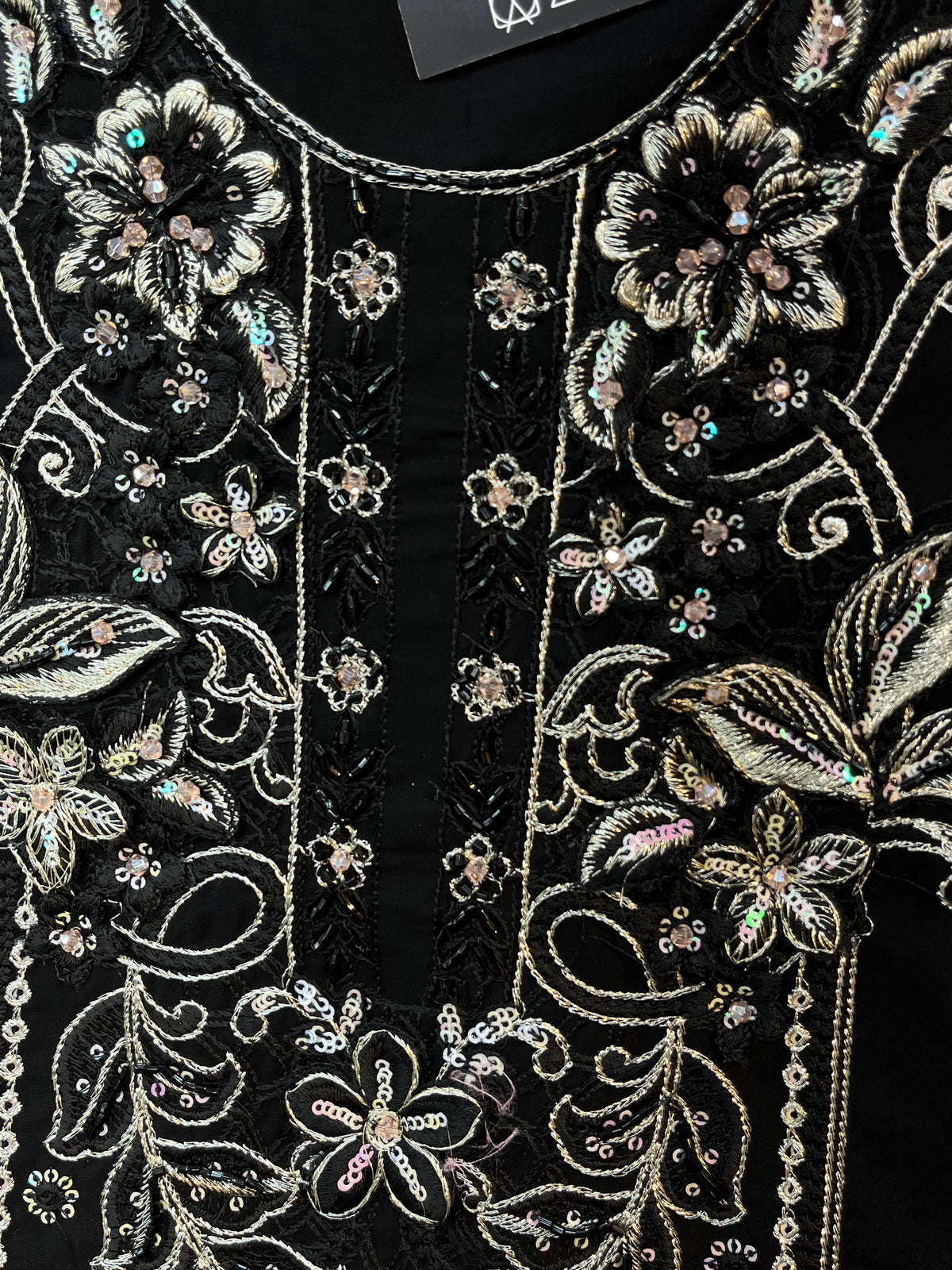 1488 Pakistani Unstitched Party Wear - Black
