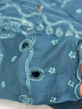 652 Pakistani Cut-Work Embroidery - Stone Blue