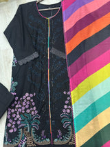 625 Premium Pakistani Lawn Suit - Black