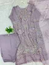 1433 Heavy Pakistani Partywear -  Lilac