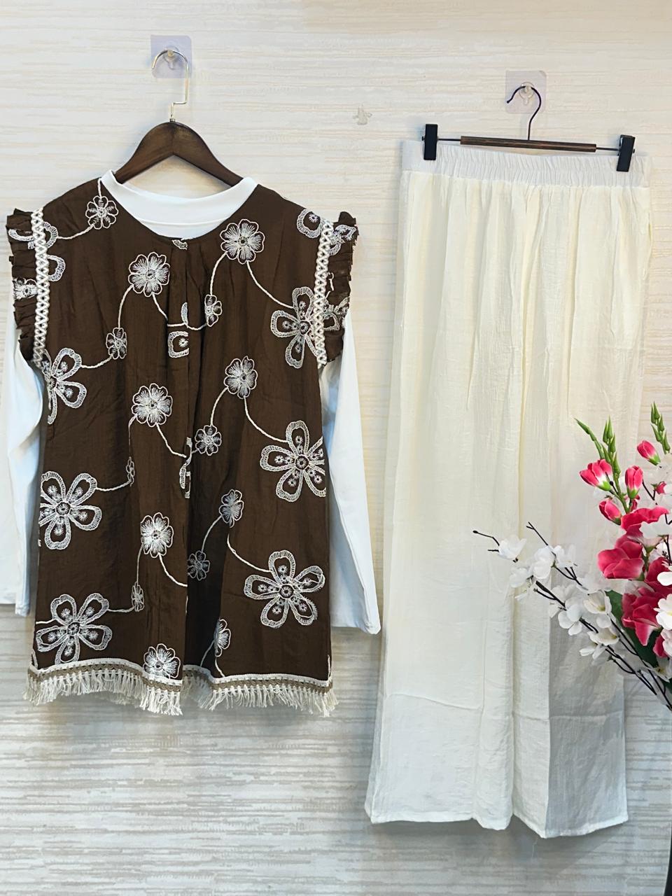 896 Flared Coord Set - Brown