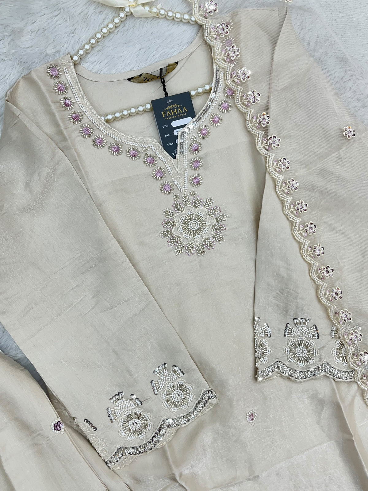1431 Heavy Pakistani Partywear - Peach