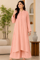 1062 Modest Mandarin Coord Set - Pink