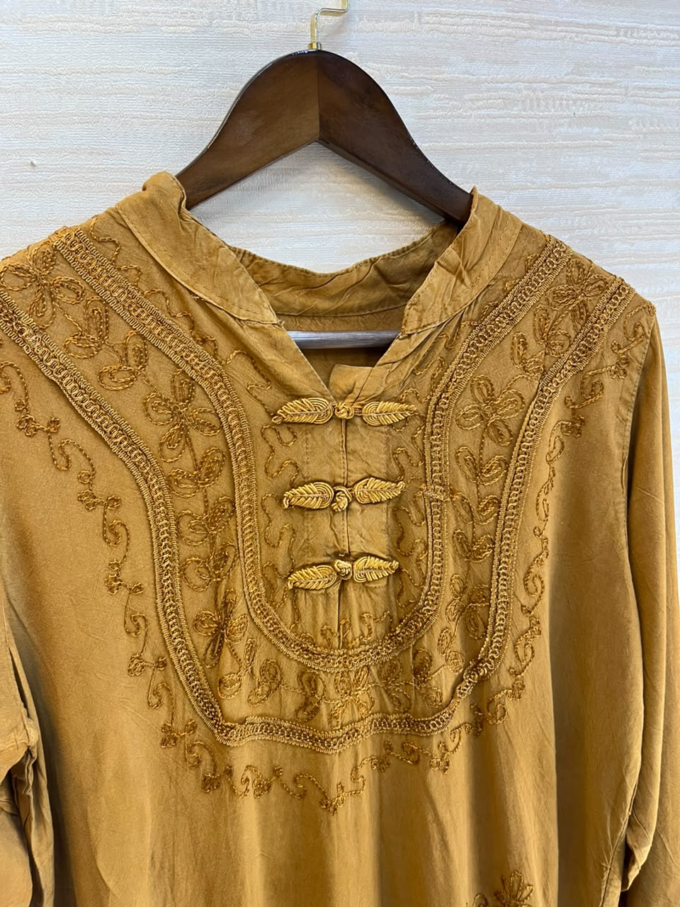 1205 Kashmiri Embroidered Coord Set - Mustard