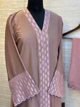 1113 The Premium Abaya - Mauve Brown