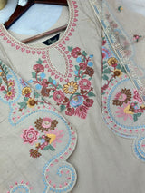 708 Pakistani Embroidery Coord set - Beige