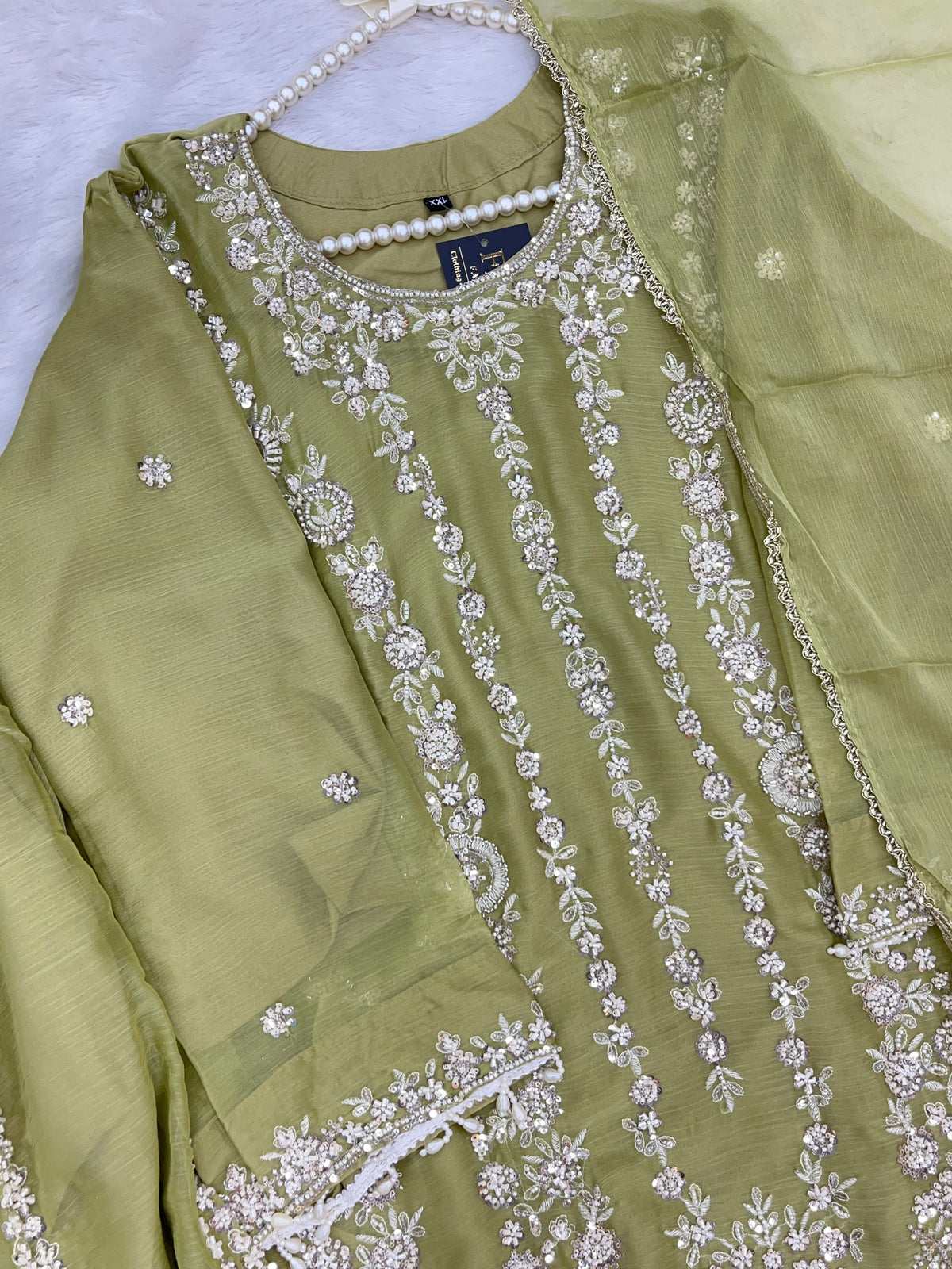 1429 Heavy Pakistani Partywear - Green