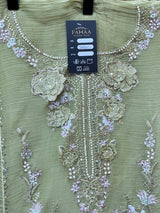 1446 Pakistani Unstitched Partywear - Pistachio