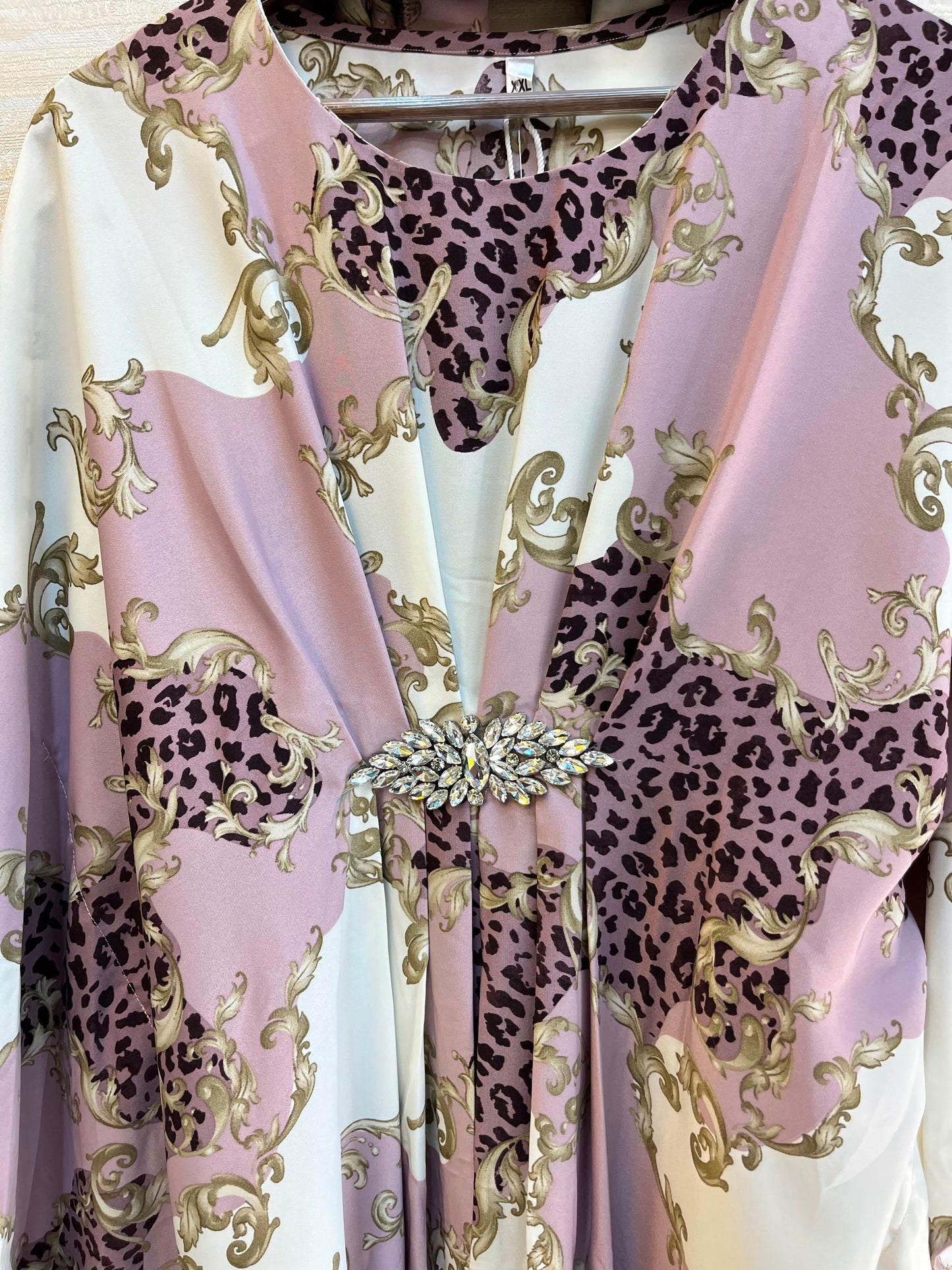 1099 Floral Kaftan Coord Set - Dusty Lavender