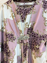 1099 Floral Kaftan Coord Set - Dusty Lavender