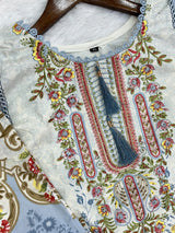 1449 Pakistani Embroidered Suit - Off White