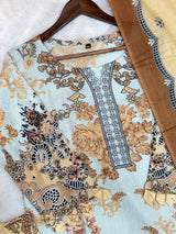 1450 Pakistani Embroidered Suit - Sky Blue