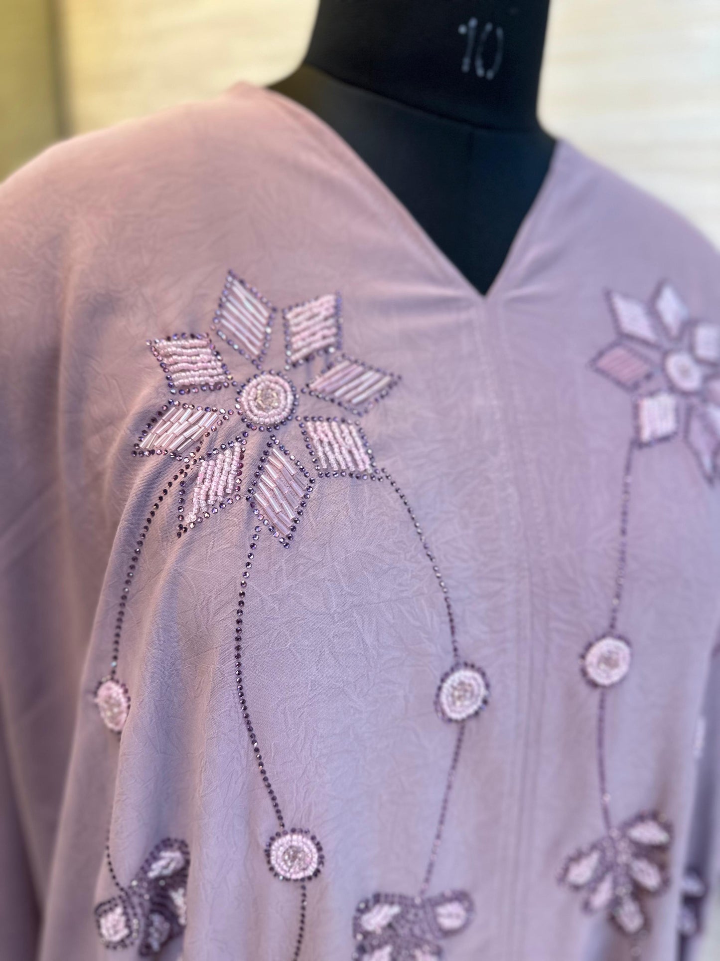 1116 The Premium Abaya - Lavender Gray