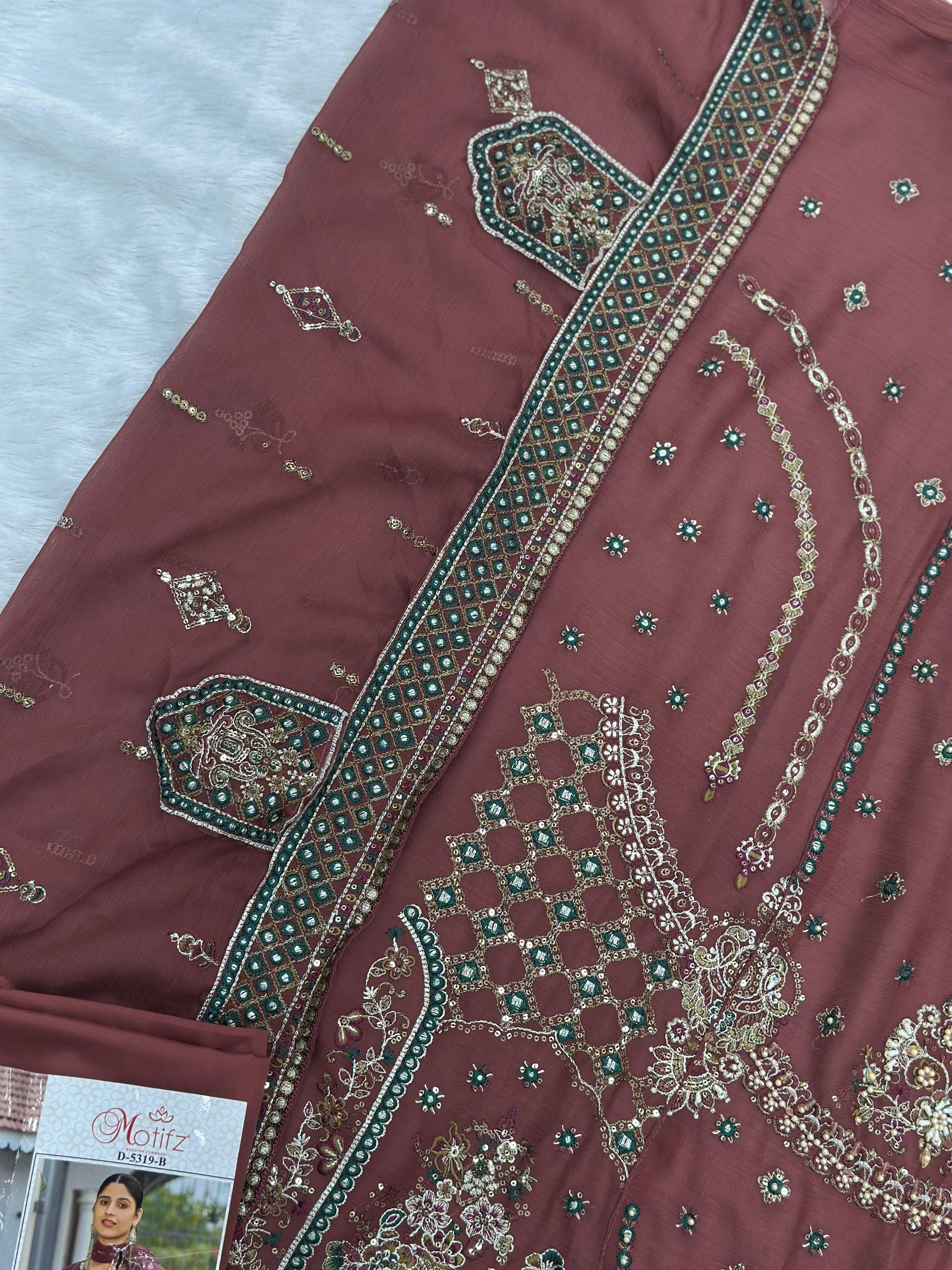 736 Motifz Pakistani Party Wear Unstitched