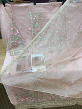 1453 Pakistani Unstitched Partywear - Blush Pink