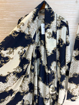 1099 Floral Kaftan Coord Set - Beige