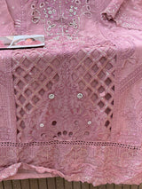 1456 Pakistani Unstitched Partywear - Rose Pink