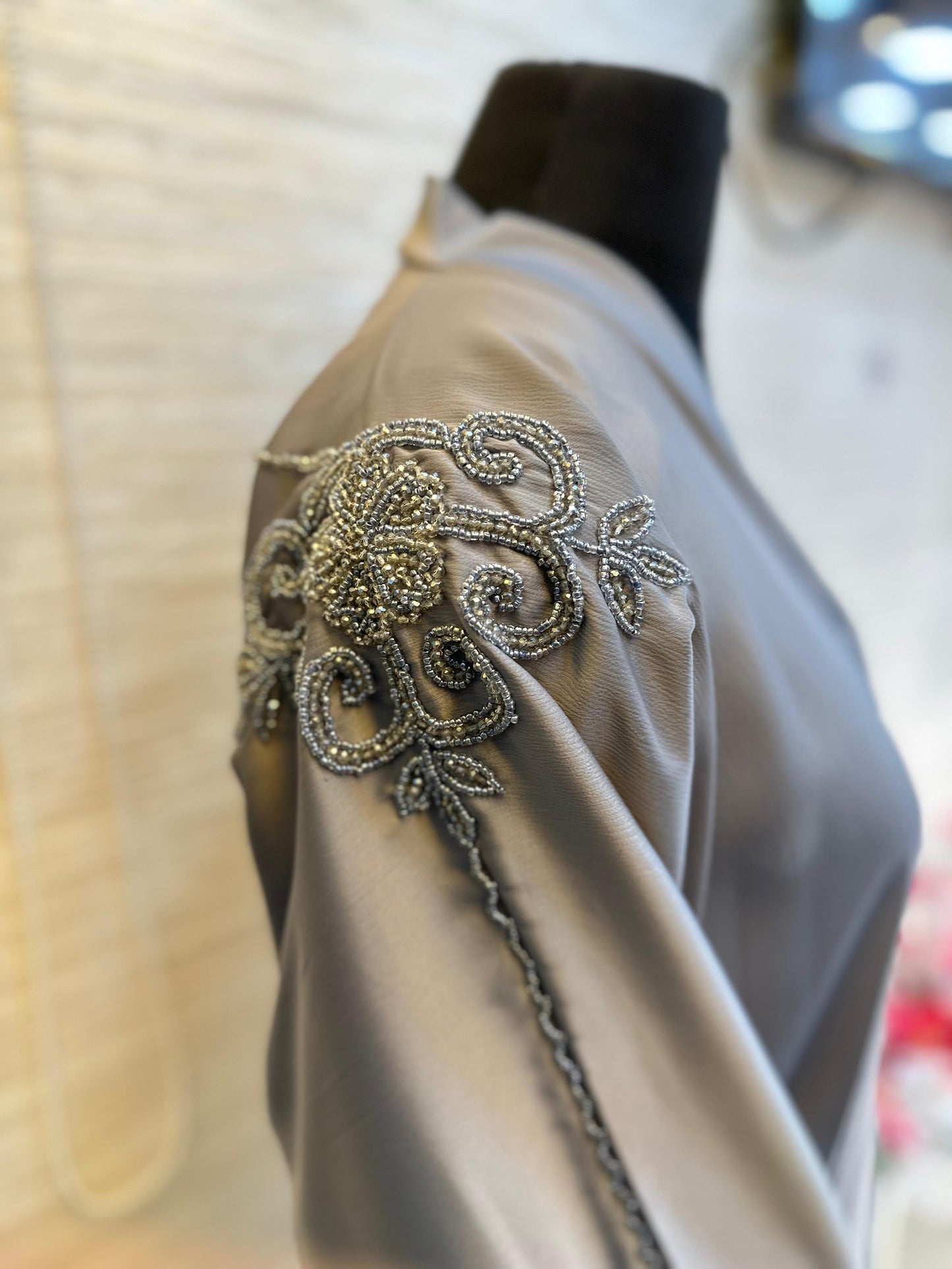 1114 The Premium Abaya - Ash Gray