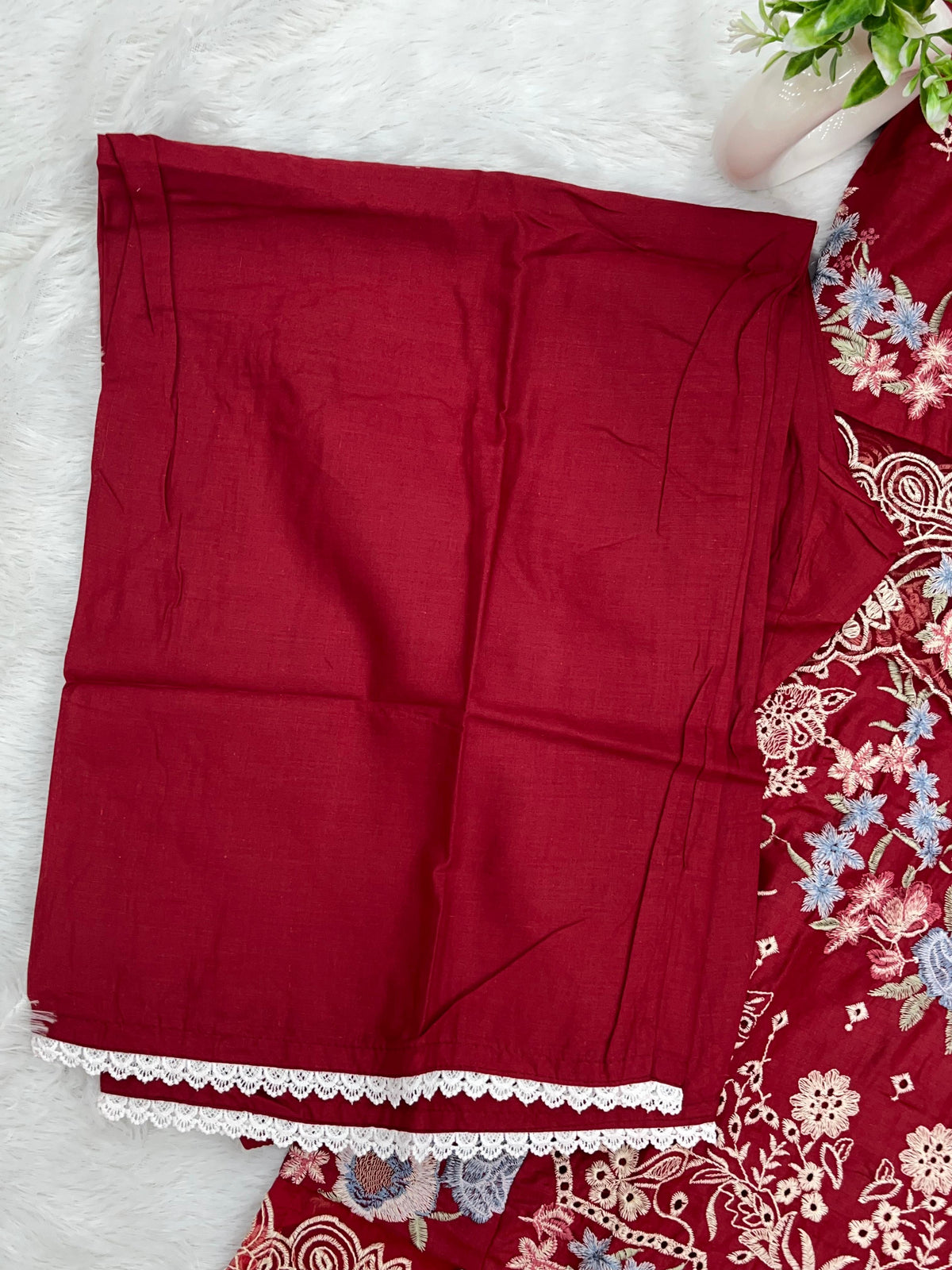 1378 Pakistani Lawn Suit - Red