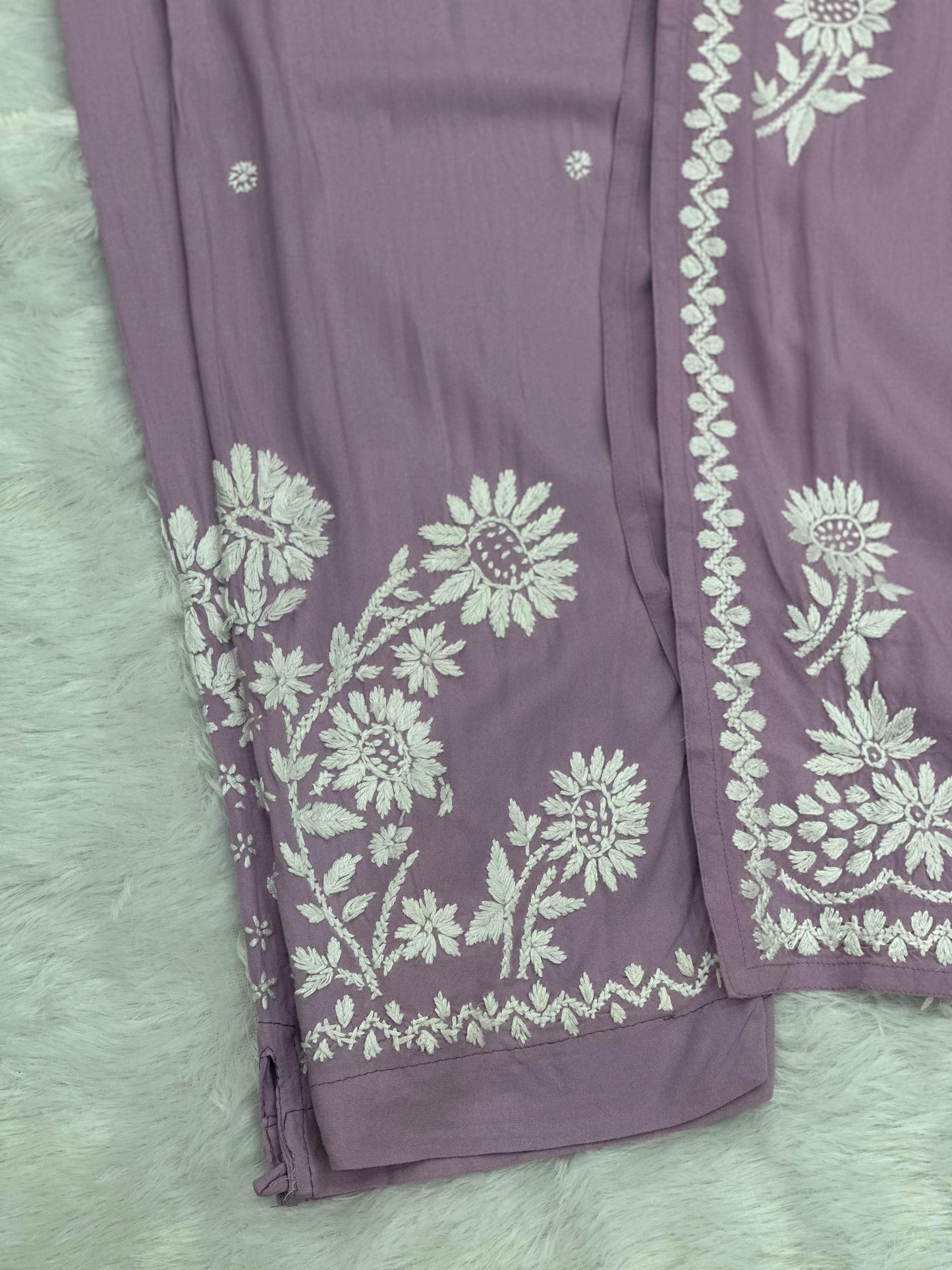 668 Lucknowi Palazzo Set - Lavender