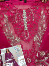 1437 Pakistani Unstitched Partywear - Pink