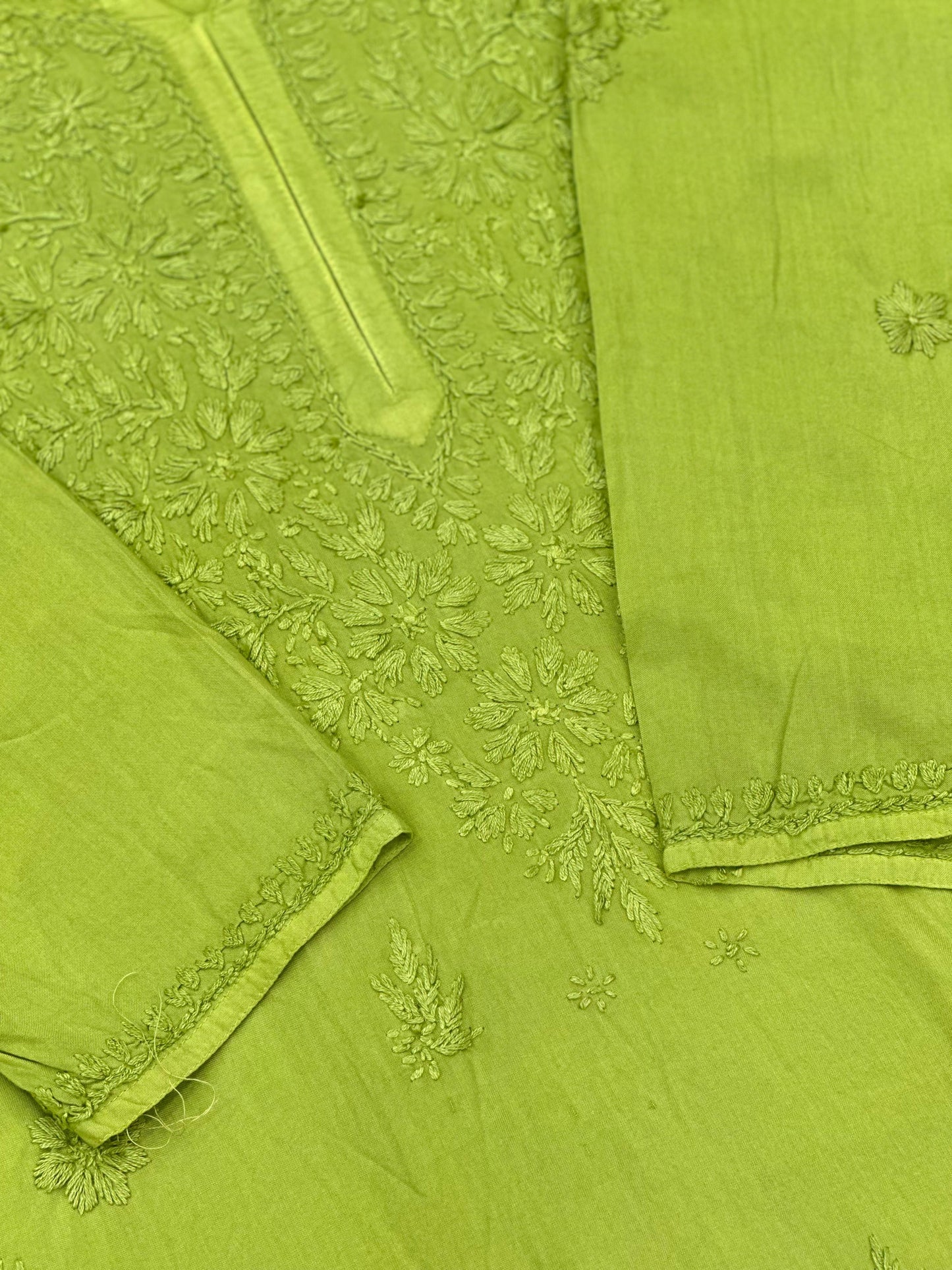 693 Lucknowi Palazzo Set - Parrot Green