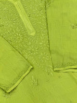 693 Lucknowi Palazzo Set - Parrot Green