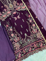 1146 Premium Pakistani Partywear - Burgundy