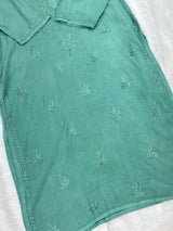 685 Lucknowi Long Kurti - Sage Green